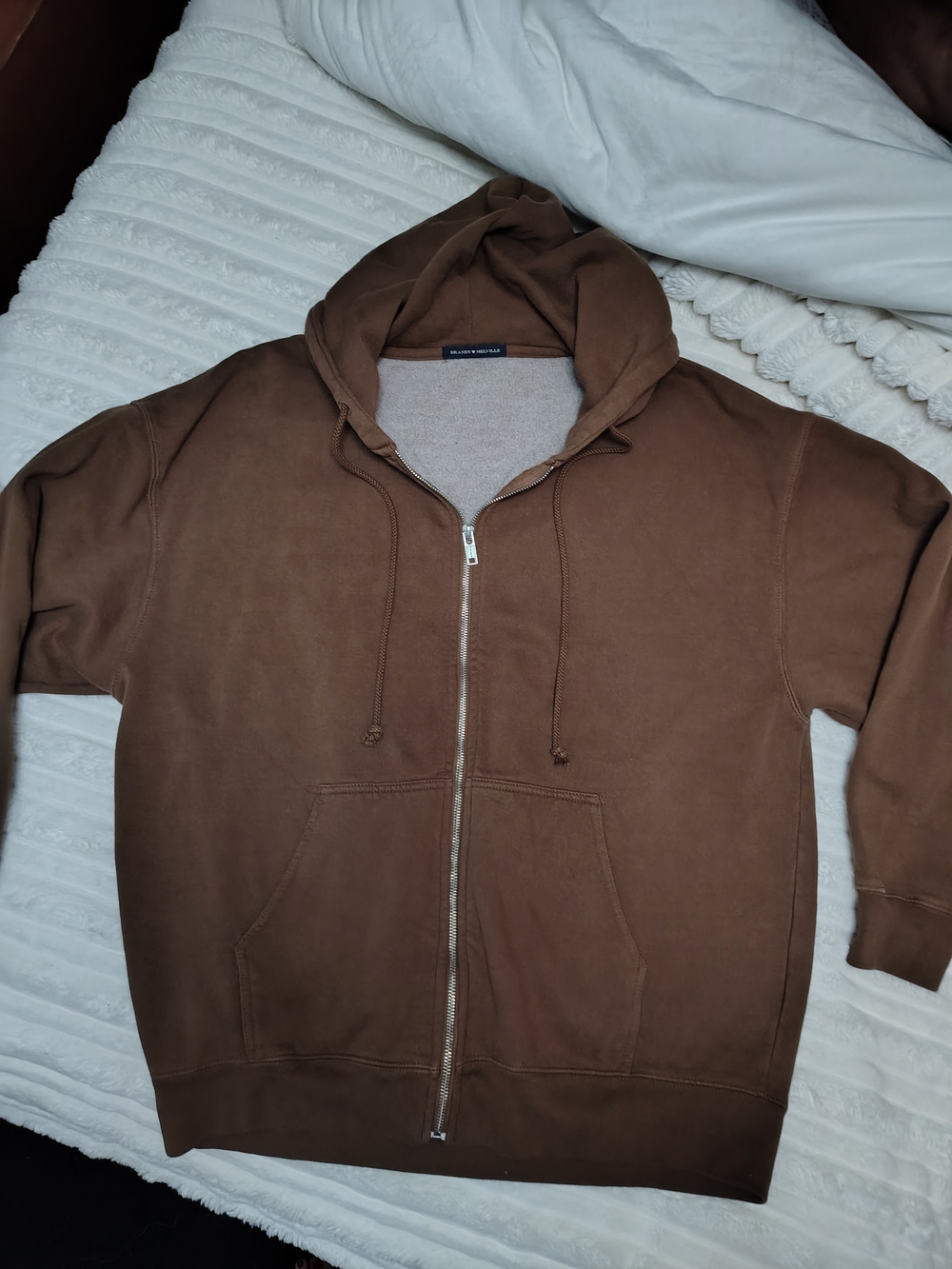 Brandy Melville Brown Full-Zip Hoodie